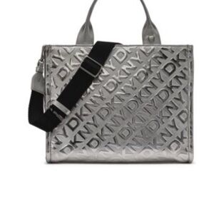 DKNY Metallic Silver Shoulder Bag